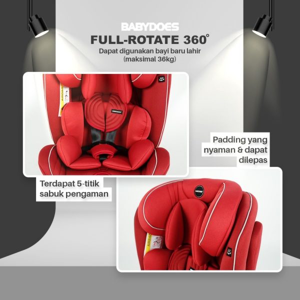 Babydoes Full Rotate 360 Isofix Carseat – Grey 5 Babydoes Full Rotate 360 Isofix Carseat – Grey 5