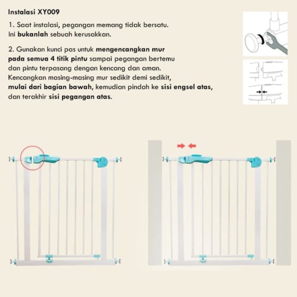 Baby Safe Door & Safety Gate XY009 65-75cm – White Small 2 Baby Safe Door & Safety Gate XY009 65-75cm – White Small 2