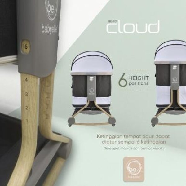 Babyelle Cloud Bedside Crib Box Bayi – Dark Grey 5 Babyelle Cloud Bedside Crib Box Bayi – Dark Grey 5