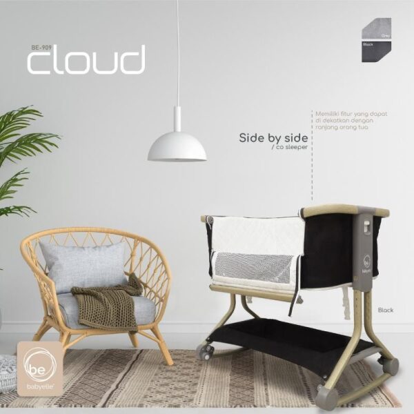 Babyelle Cloud Bedside Crib Box Bayi – Dark Grey 7 Babyelle Cloud Bedside Crib Box Bayi – Dark Grey 7