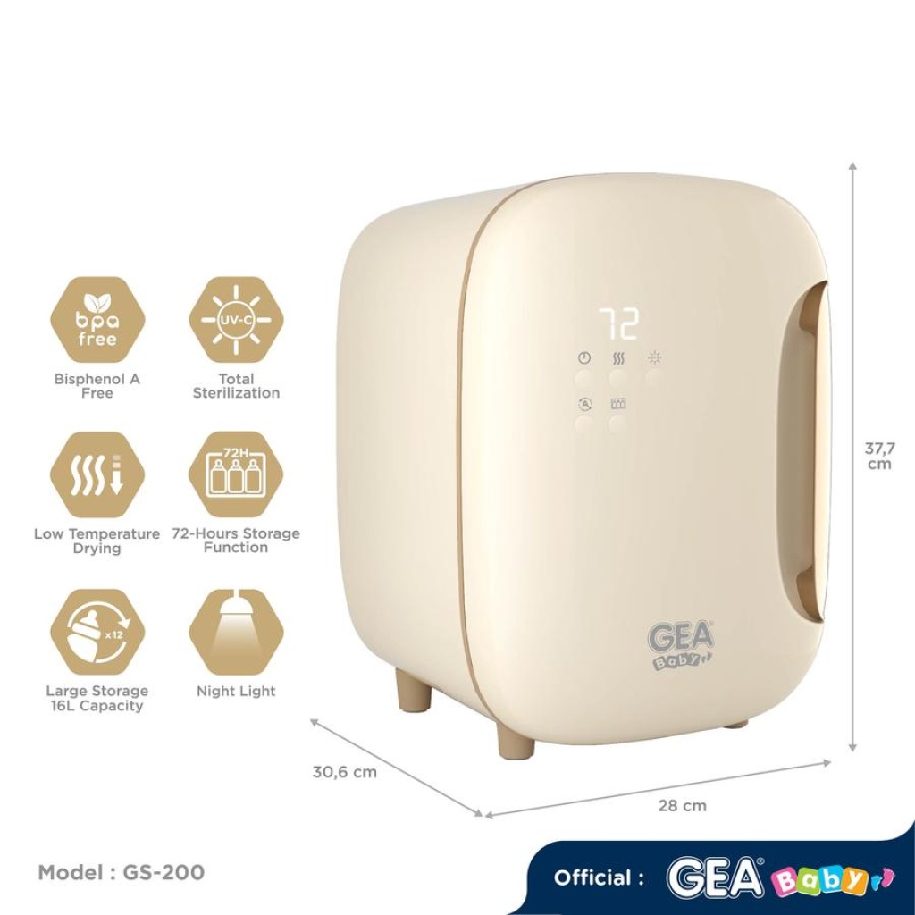 GEA Baby GS-200 Smart LED UV Sterilizer Dryer – White 2 GEA Baby GS-200 Smart LED UV Sterilizer Dryer – White 2