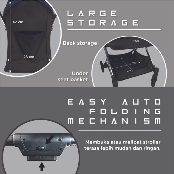 GEA Baby ORYN Gravity G2 Stroller – Cambridge Blue 4 GEA Baby ORYN Gravity G2 Stroller – Cambridge Blue 4