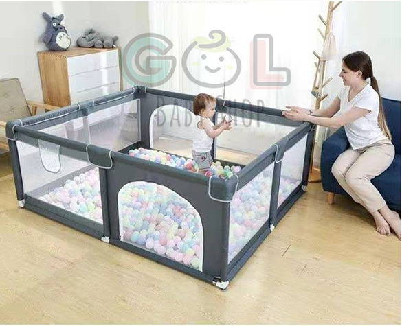GOL Baby Playpen Ballpit Fence 180 x 200 – Grey GOL Baby Playpen Ballpit Fence 180 x 200 – Grey