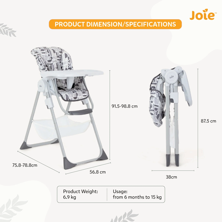 Joie Mimzy Snacker 2in1 High Chair – Logan 2 Joie Mimzy Snacker 2in1 High Chair – Logan 2